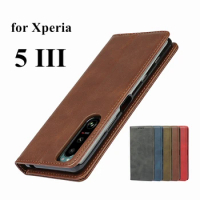 Leather case for Sony Xperia 5 III Flip case card holder Holster Magnetic attraction Cover Case for Sony 5 III Wallet Case