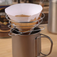 Stainless Steel Folding Coffee Dripper Coffee Cone Dripper Pour Over Filter Holder for Camping Outdoor Office Home Travel Picnic