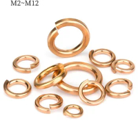 DIN127 Brass Split Spring Washer Bronze Copper Shells Pad Spring Lock Washer Anti-loose GB93 M2 M2.5 M3 M4 M5 M6 M8 M10 M12