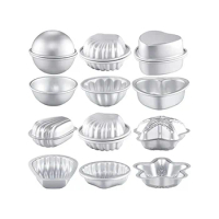 12 Pcs 6 Shapes Bath-Bomb Making for Crafts DIY Bath-Bomb Crafting Press Mould for Handmade Soaps Candle Cake Baking