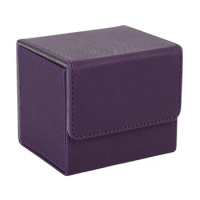 Card Box Side-Loading Card Box Deck Case for Mtg Yugioh Card Binder Holder 100+,Purple