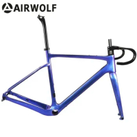 Airwolf New Carbon Bike Frame Ultralight Carbon Road Frame 700*45c Full Carbon Road Frame Di2 Bicycle Frameset Fork Seatpost