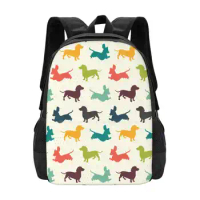 Dachshund Teen College Student Backpack Pattern Design Bags Weiner Dog Dachshund For Women Dachshund For Kids Dachshund For