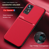 For Xiaomi 12 Shockproof Case Magnetic Car Holder Leather Silicone Case For Xiaomi 12 13 Pro 13 Lite Fundas Xiaomi 12 Ultra 11