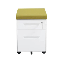 High quality 2 drawer steel office white metal file storage mobile pedestal filing cabinet with cushion