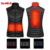 SNOWWOLF Women Autumn winter Smart heating Cotton Vest Women Outdoor Flexible Thermal Winter Warm Jacket