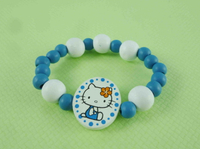 【震撼精品百貨】Hello Kitty 凱蒂貓 手環-藍白珠珠 震撼日式精品百貨