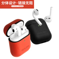 Real Cowhide Leather Case For Apple Airpods 2 1 Protective Case Wireless Earphone Cover For air pods Charging Box Bags