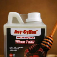 Promo  Madu Hitam Pahit Plus daun Kelor isi 500g Asyifa Jahe Merah