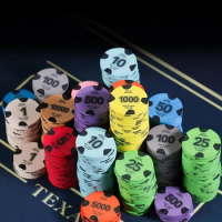 10PCS Ceramic Chips Professional High Grade 40mm Poker Chip Coins Hot New Casino Texas Hold'em Board Game Poker Chips