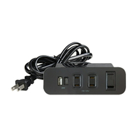 TP065BK 傢俱用延長線插座 崁入式USB快充1.8M附斷電保護開關 MIT 桌底板床頭櫃書櫃櫥櫃插座