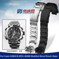 Solid Stainless Steel Watch Chain for Casio GSHOCK Black Knight MTG-B3000 MTGB3000 Modified Metal Watch Strap Men Watchband