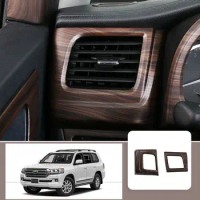 For Toyota Highlander 2015-2019 ABS Wood grain console L&amp;R air outlets vent Moulding Cover Trim Car Accessories 2pcs
