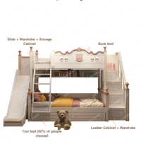 Up And Down Bunk Bed Girls Children's High And Low Bed Light Luxury Noble Bunk Bunk Mother Bed Multifunctional Bunk Bed Female