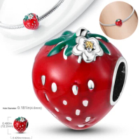 Fit Original Bracelet Fruits Series Beads Charms 925 Sterling Silver Grapes Strawberries Cherries Dangle Bangle Jewelry