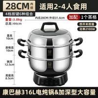 康巴赫電炒鑊多功能電鑊蒸煮炒煎一體316不鏽鋼家用無塗層炒餸鑊