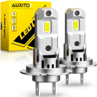 AUXITO 2Pcs Turbo Fan H7 LED Lights 1:1 Mini Size Head Lamp Wireless 18000LM CSP LED Chips Car LED Headlight Bulb for Hyundai