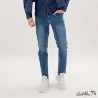 【Arnold Palmer 雨傘】男裝-基本寬鬆休閒牛仔褲(藍色)