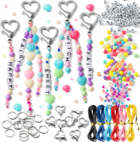 WATINC 296Pcs DIY Heart  Making Craft KitsBeads for Jewelry Making Set Supplies with Adjustable Lett