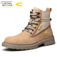 Camel Active New Men Boots Natural Leather Autumn And Winter Shoes Water Proof Work&amp;Safety Shoes Men Quality Ankle Boots