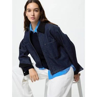 Uniqlo Zip Up Short Jacket Jaket Wanita L 69 NAVY