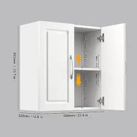Bathroom Wall Cabinet Storage Cupboard Over Toilet Space Medicine Organizer 23" White Elegant Modern Soft Close Door Hinge Easy