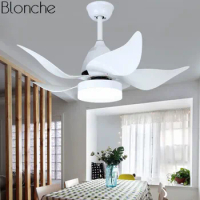 42 inch LED Modern Ceiling Fans with Light Remote Control Living Room Led Ceiling Fan Lamp Blades Home Lighting Fixtures AC 220V