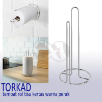 Tempat rol tisu kertas warna perak baja