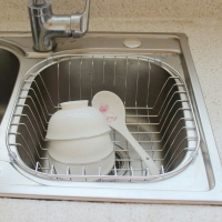 廚房水槽瀝水籃加粗304不銹鋼瀝水架洗菜盆濾網碗碟置物架漏水架