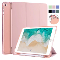 For iPad 9th 10th Generation Case With Pen Holder Trifold Smart Cover For iPad 10 2 10.2 9.7 iPad 9 10 8 7 6 5th Gen Air 1 2 4 5