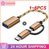 1~6PCS in 1 USB 3.0 OTG Adapter Type C Micro USB to USB 3.0 Adapter Cable OTG Convertor for Gamepad Flash Disk Type-C OTG USB