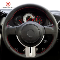 LQTENLEO Black Artificial Leather Hand-stitched Car Steering Wheel Cover for Toyota 86 Subaru BRZ