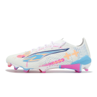 Puma 足球鞋 Ultra 5 Ultimate Vol. Up FG 男鞋 天然草坪 白 粉紅 10806301
