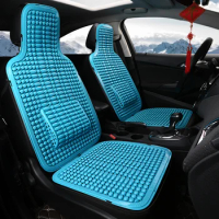 Universal Summer Car Seat Cool Cushion PVC Beaded Massage Automobile Chair Cover With Soft Waist Mat Breathable Durable 1Pcs
