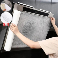 12PCS/1Roll Kitchen Oil Filter Paper Range Hood Fan Cleaning Paper Adsorption Accessory Range Hood Filter Cover Simple Safety