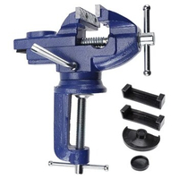 Universal 70mm Bench Vise 360° Swivel Base Clamp-On Vise Work Bench Vise for Woodworking, Metalworking, Drilling, Sawing