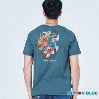 【BLUE WAY】男裝 東海道金鯱 短袖 上衣-日本藍