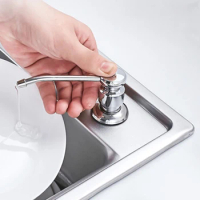 Stainless Steel Sink Soap Dispenser Kitchen Sink Hand Sanitizer Bottle Soap Dispenser Pump Head Extension Tube Presser