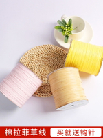 一線一品棉草拉菲編織線毛線手工編織帽子包包diy材料鉤包專用線