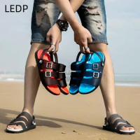 New Men's Slippers Korean Fashion Summer Bathroom Lazy Beach Platform Shoes Casual Outdoor Men's Jelly Slippers Fashion Trend