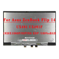 14.0 inch 1920*1080 IPS FHD 30PINS EDP N140HCE-EN2 LCD Screen Assembly With Touch For Asus ZenBook Flip 14 UX481 UX481F