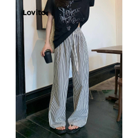 COD Lovito Casual Striped Pants for Women LNA21096 (Multi-Color) Lovito Striped Casual Pants for Wom