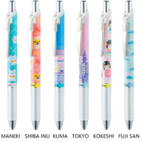 3pcs/lot LifeMaster Pentel EnerGel Needle Point Gel Ink Pen Tokyo Mosaic Limited 0.5 mm Black Smooth Writing Supplies