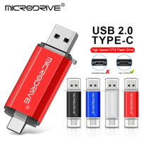 High Speed 64gb OTG 2IN 1 USB Flash Drive Metal Type C Pen Drive 128GB External Storage 32GB 16G Memory Stick For Type-C Device