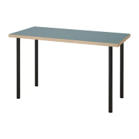 LAGKAPTEN/ADILS 書桌/工作桌, 深土耳其藍/黑色, 120x60 公分