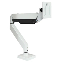 17-43“ 15kg single arm air press gas spring vesa 100x100 monitor desk mount stand clamp grommet base PC desk holder White M7