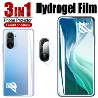 3IN1 Water Gel Film For Pro Mi 11 Lite Ultra 11x 10t Screen Protector+Back Cover Hydrogel Film+Camera Glass For Xiaomi 11t Mi11