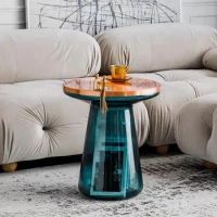 Nordic Tea Tables Glass Coffee Table Living Room End Tables Colorful Sofa Side Table Luxury Lounge Tables Creative Furniture