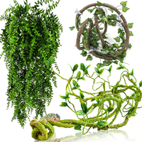 HERCOCCI Reptile Vines Flexible Jungle Climbing Vines Terrarium Plastic Plants and Leaves Tank Acces
