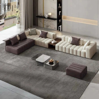 Light Luxury Fabric Sofa Set Furniture Velvet 1- 3 Seat Honeycomb Stainless Steel Living Room Sofas For Home Hotel